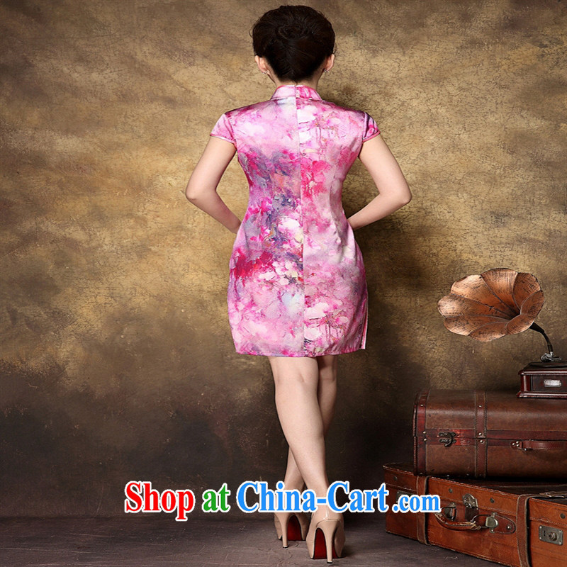 European and American-style Beauty Fashion dresses 2015 summer new retro ethnic wind Silk Cheongsam stamp duty skirt picture color XL, health concerns (Rvie), and, on-line shopping