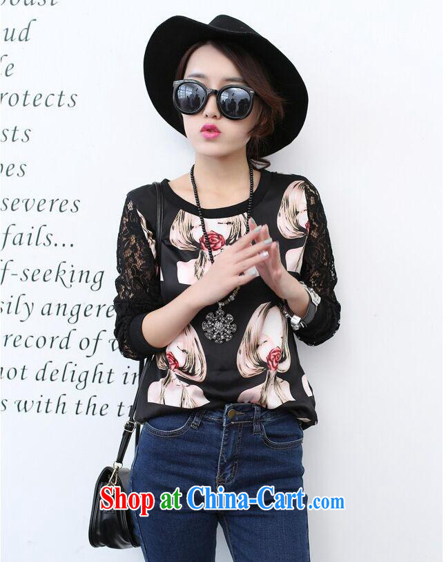 Black butterfly store 2015 the code spring new graphics thin T-shirt and indeed increase 200 Jack snow woven lace stitching girls T-shirt picture color XXXXL pictures, price, brand platters! Elections are good character, the national distribution, so why buy now enjoy more preferential! Health