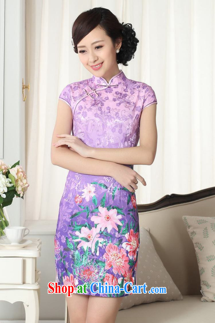 Dan smoke summer new female lady stylish jacquard cotton cultivating short cheongsam dress Chinese, for a tight cheongsam dress such as the color 2 XL pictures, price, brand platters! Elections are good character, the national distribution, so why buy now enjoy more preferential! Health