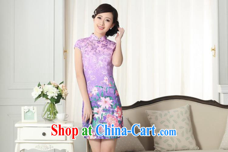spend the summer new female lady stylish jacquard cotton cultivating short cheongsam dress Chinese, for a tight cheongsam dress figure-color 2 XL pictures, price, brand platters! Elections are good character, the national distribution, so why buy now enjoy more preferential! Health