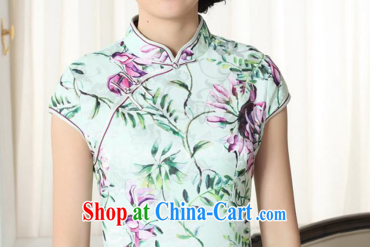 spend the summer with new female lady stylish jacquard cotton cultivating short cheongsam dress Chinese is hard-pressed cheongsam dress such as the color 2 XL pictures, price, brand platters! Elections are good character, the national distribution, so why buy now enjoy more preferential! Health