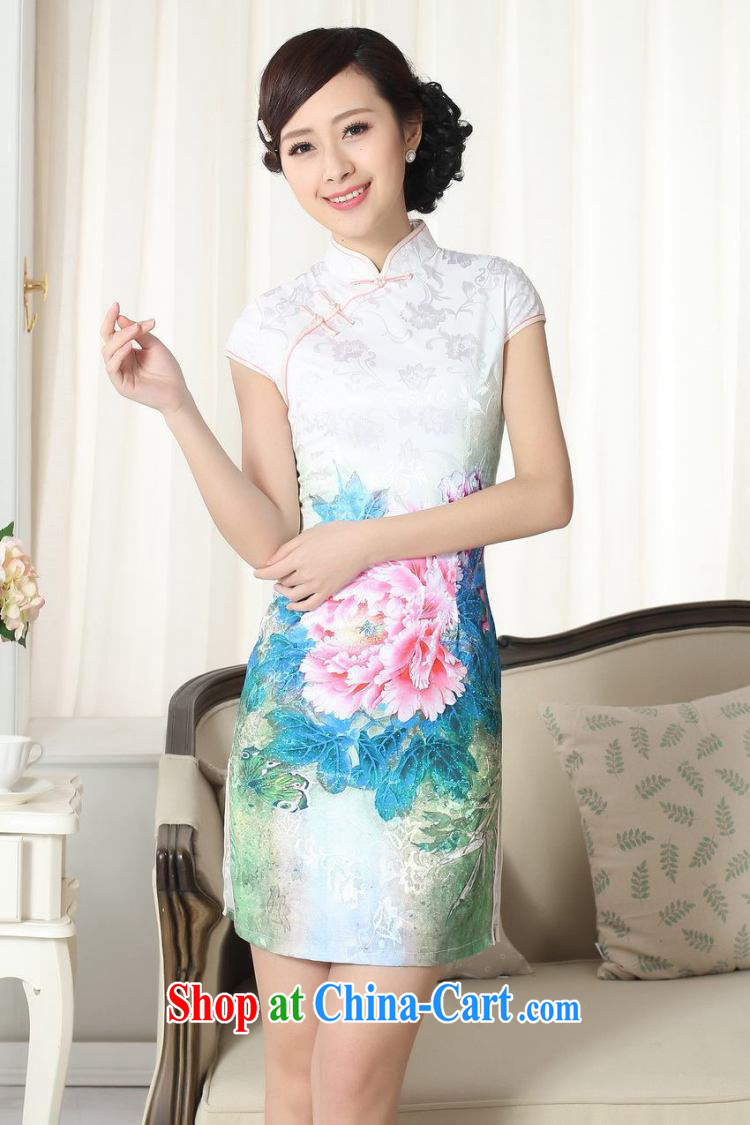 spend the summer with new female lady stylish jacquard cotton cultivating short cheongsam dress stamp duty is a hard-pressed Chinese qipao gown D 02,273 2 XL pictures, price, brand platters! Elections are good character, the national distribution, so why buy now enjoy more preferential! Health