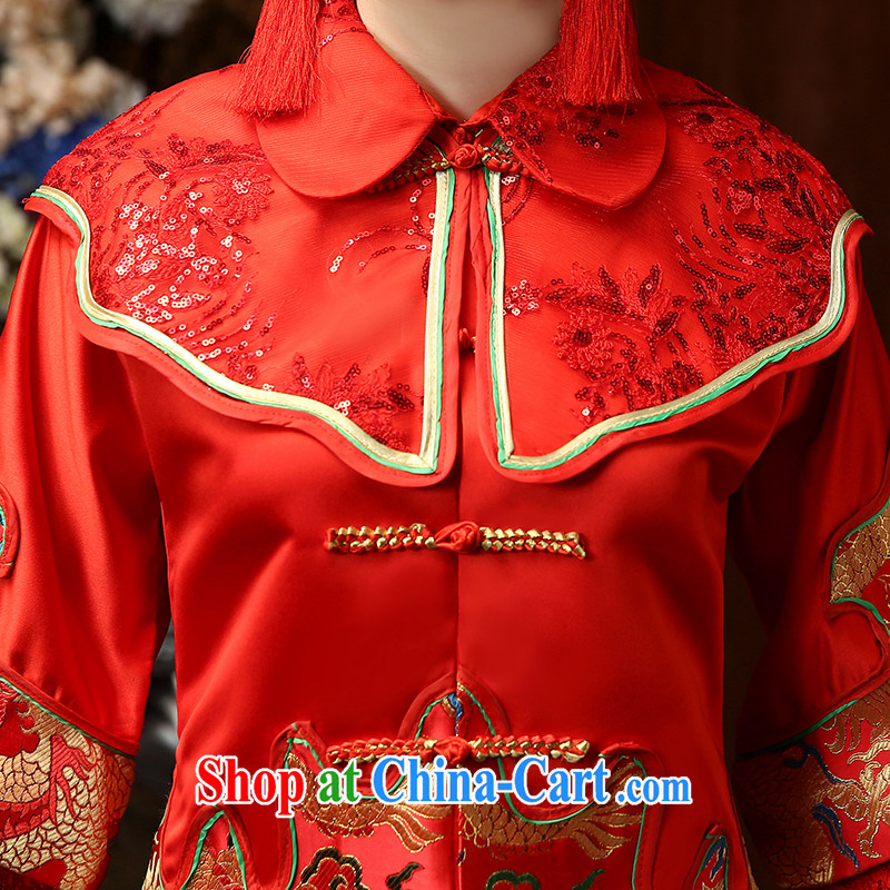 Su Wu edge 2015 new bride Chinese antique dresses video thin damask-su Wo service serving toast entered marriage Yi Red Red XL, Su Xiang, and shopping on the Internet