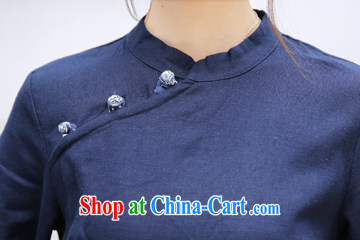 The CYD HO Kwun Tong' at 2015 new girls cotton the Chinese Tang fitted T-shirt/Chinese improved cultivating cheongsam shirt G 13,563 dark blue XL pictures, price, brand platters! Elections are good character, the national distribution, so why buy now enjoy more preferential! Health
