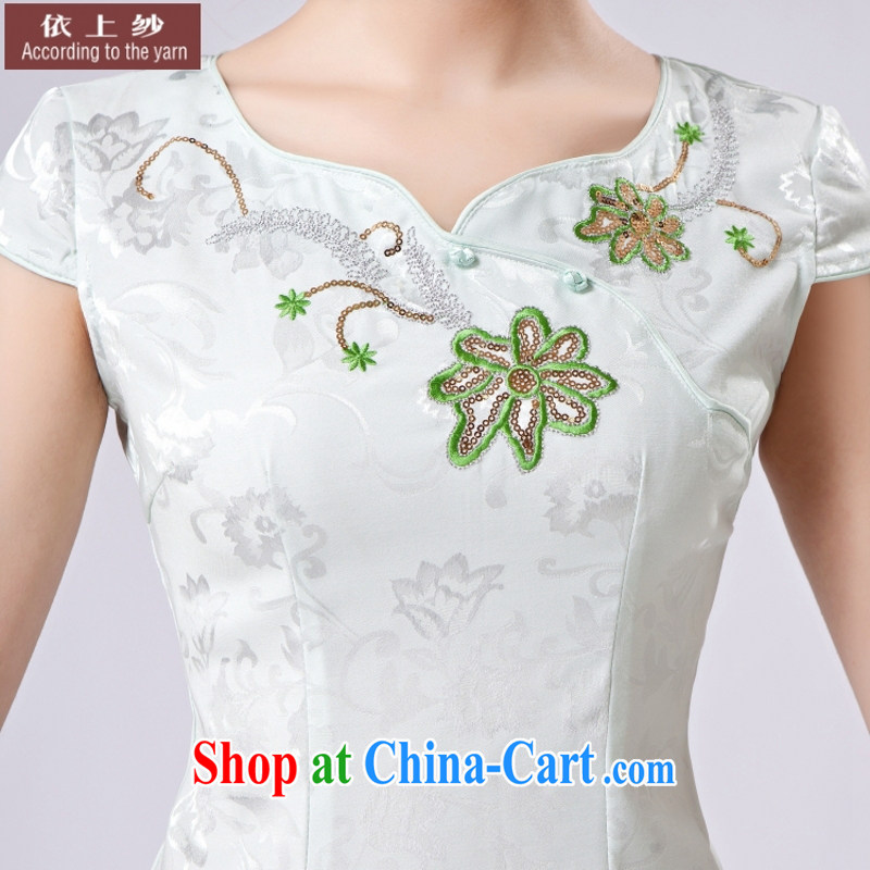 The original 2015 summer, new outfit, Ms. Tang with Chinese improved cheongsam advanced digital spend. beads, embroidery, jacquard cotton robes suit XXL, Yong-yan good offices, shopping on the Internet