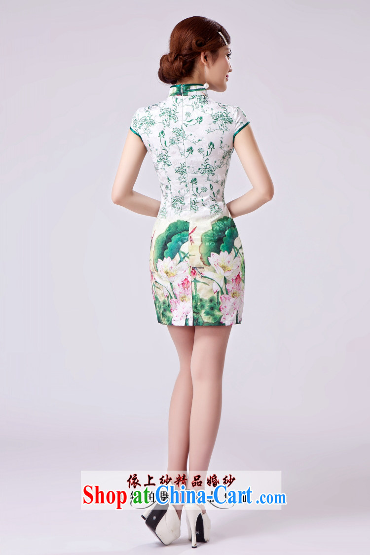 original antique improved stylish summer new ethnic wind cheongsam dress female new digital jacquard cotton short cheongsam floral XL pictures, price, brand platters! Elections are good character, the national distribution, so why buy now enjoy more preferential! Health