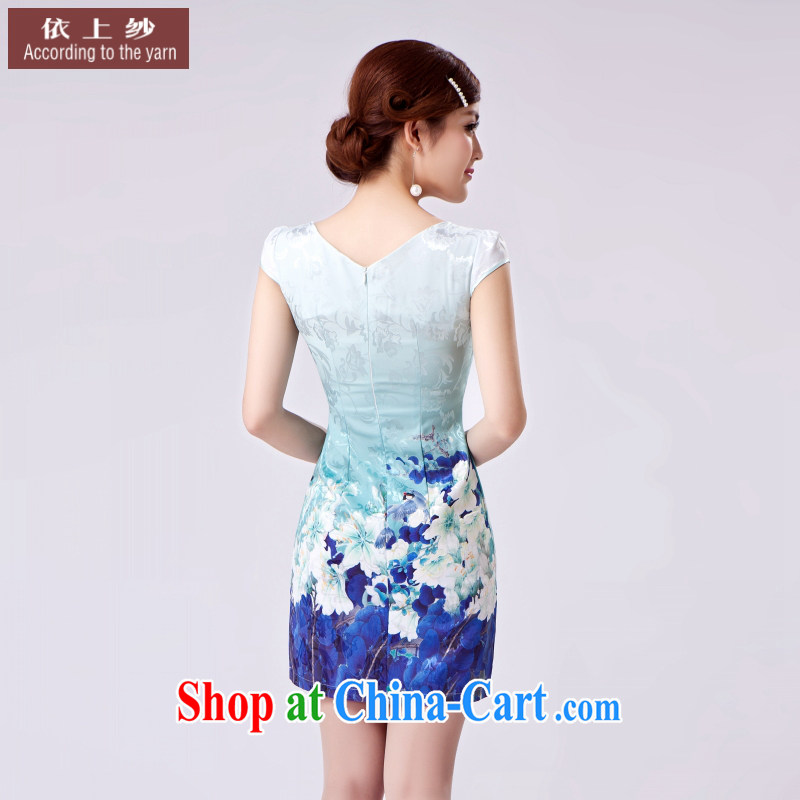 2015 new original qipao jacquard cotton pearl-embroidered summer, new outfit, Ms. Tang with Chinese improved retro short cheongsam picture color XXL, Yong-yan good offices, shopping on the Internet
