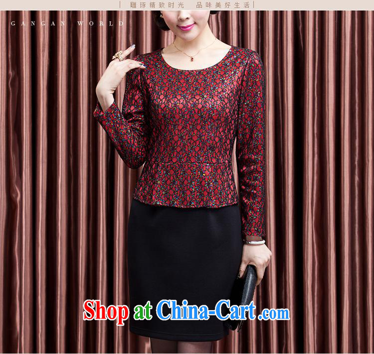 Ya-ting shop style dress autumn women's clothing new, middle-aged and older larger beauty dress middle-aged mother blue 4 XL (185 104 A) pictures, price, brand platters! Elections are good character, the national distribution, so why buy now enjoy more preferential! Health