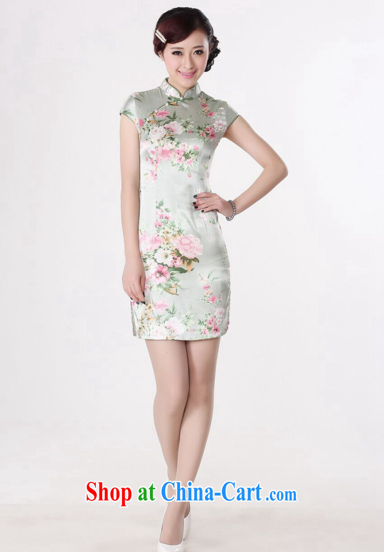 Bin Laden smoke-free summer new cheongsam dress Chinese Chinese improved, their national dress is a tight stamp short cheongsam as shown color XL pictures, price, brand platters! Elections are good character, the national distribution, so why buy now enjoy more preferential! Health