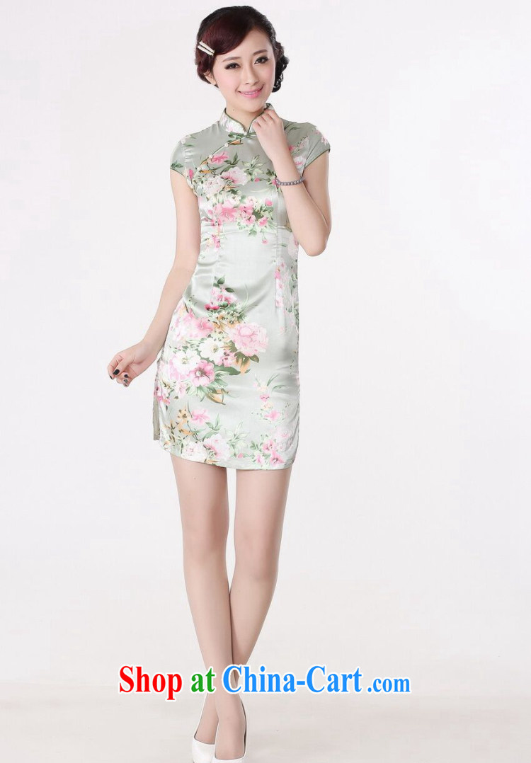 Bin Laden smoke-free summer new cheongsam dress Chinese Chinese improved, their national dress is a tight stamp short cheongsam as shown color XL pictures, price, brand platters! Elections are good character, the national distribution, so why buy now enjoy more preferential! Health
