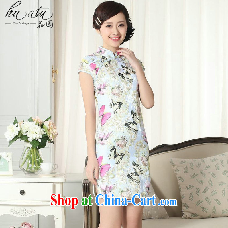 spend the summer with new female elegance Chinese qipao Chinese beauty graphics thin stamp duty is a hard, short dresses such as the color 2 XL, spend, and, shopping on the Internet