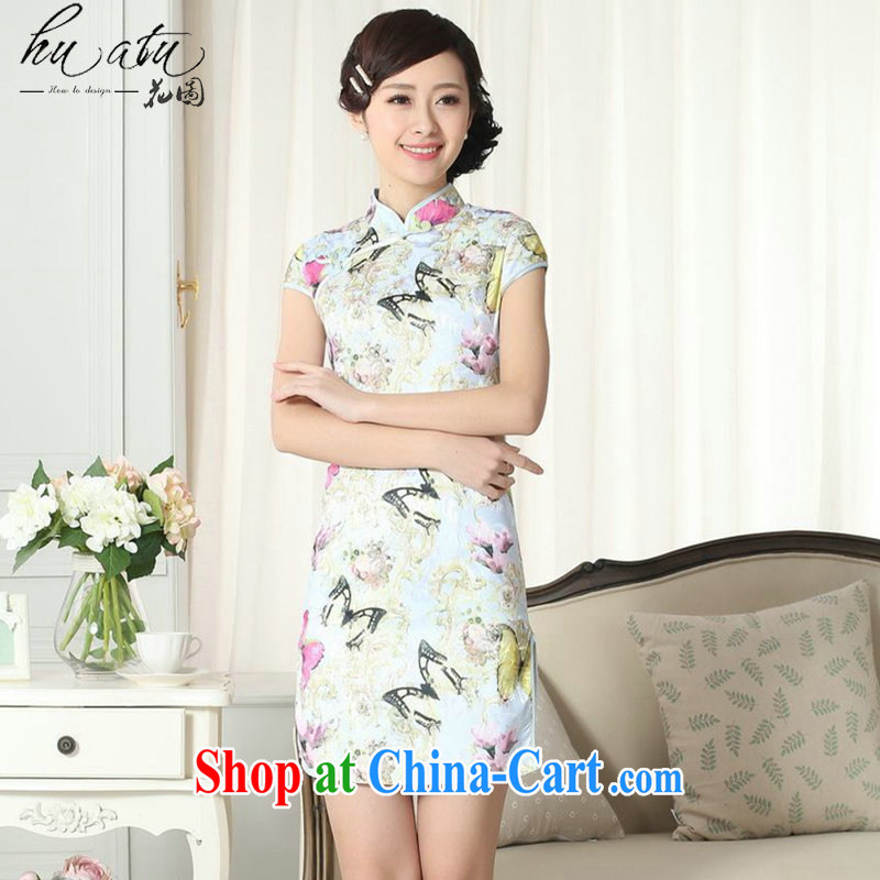 spend the summer with new female elegance Chinese qipao Chinese beauty graphics thin stamp duty is a hard, short dresses such as the color 2 XL, spend, and, shopping on the Internet