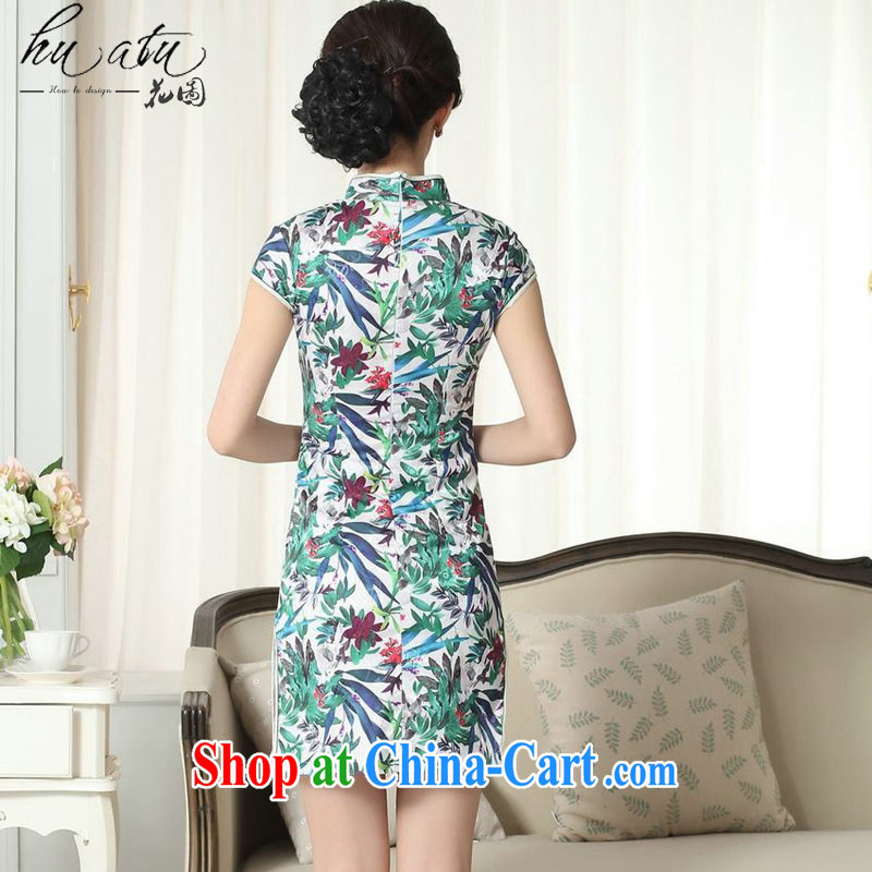 spend the summer with new female elegance Chinese qipao saffron Green Leaf Chinese graphics thin, for a tight short dresses such as the color 2 XL, figure, and shopping on the Internet