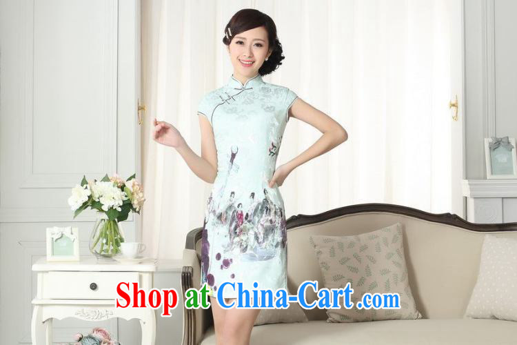 spend the summer new female lady stylish jacquard cotton cultivating short cheongsam dress Chinese is hard-pressed for the cheongsam dress such as the color 2 XL pictures, price, brand platters! Elections are good character, the national distribution, so why buy now enjoy more preferential! Health