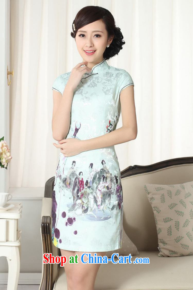 Dan smoke summer new female lady stylish jacquard cotton cultivating short cheongsam dress Chinese is hard-pressed for the cheongsam dress figure-color 2 XL pictures, price, brand platters! Elections are good character, the national distribution, so why buy now enjoy more preferential! Health
