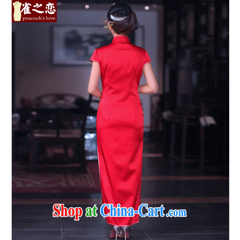Birds of dawn tomorrow 2015 spring new heavy silk embroidered retro long red wedding dresses QD 668 red - pre-sale 15 days out XXL, birds of the land, and, on-line shopping