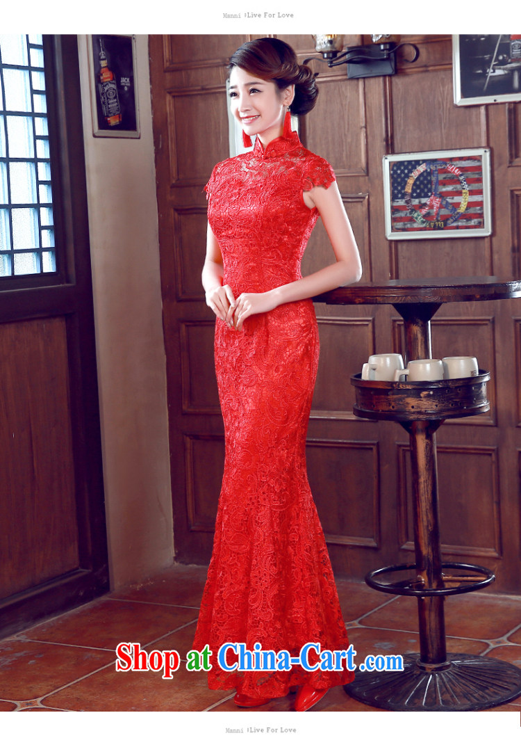 cheongsam dress 2015 spring new bride toast with his Stylish retro improved wedding dress short red wedding dresses bridal wedding dress uniform toast crowsfoot long M pictures, price, brand platters! Elections are good character, the national distribution, so why buy now enjoy more preferential! Health