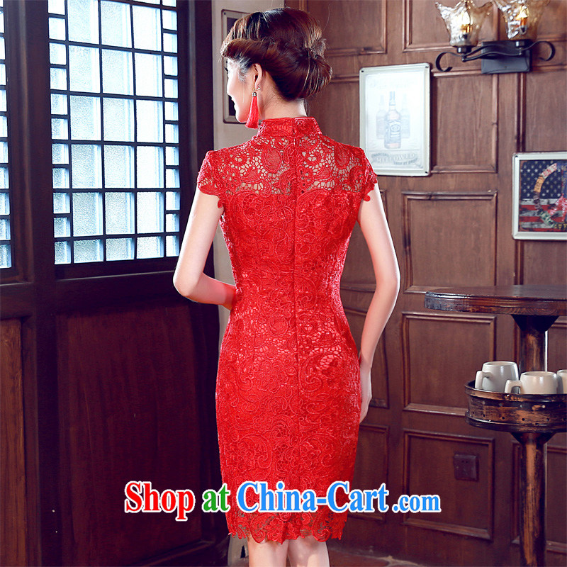 cheongsam dress 2015 spring new bride with toast clothing Stylish retro improved wedding dress short red wedding dresses bridal wedding dress uniform toast at Merlion long M, diffuse Connie married Yi, shopping on the Internet