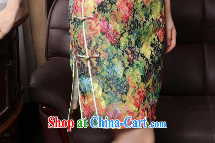 spend the summer new cheongsam dress Chinese Chinese improved the collar cheongsam dress lace beauty graphics thin cheongsam dress in figure 3XL pictures, price, brand platters! Elections are good character, the national distribution, so why buy now enjoy more preferential! Health