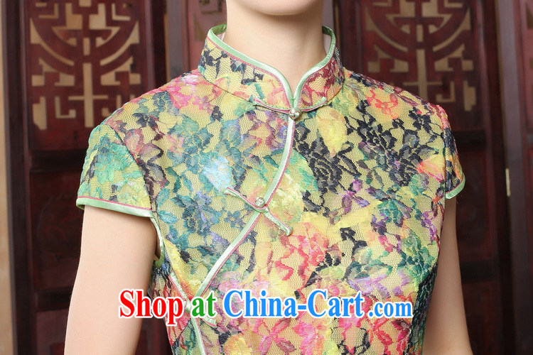 spend the summer new cheongsam dress Chinese Chinese improved the collar cheongsam dress lace beauty graphics thin cheongsam dress in figure 3XL pictures, price, brand platters! Elections are good character, the national distribution, so why buy now enjoy more preferential! Health