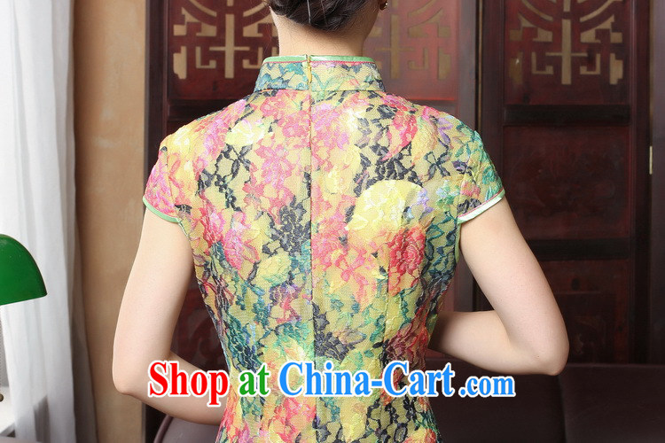 Bin Laden smoke-free summer new cheongsam dress Chinese Chinese improved the collar cheongsam dress lace beauty graphics thin cheongsam dress in figure 3XL pictures, price, brand platters! Elections are good character, the national distribution, so why buy now enjoy more preferential! Health