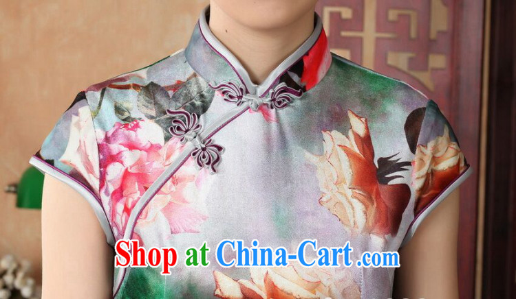 Bin Laden smoke dresses summer new women with Chinese improved, for stretch-wool painting stylish classic short-sleeved short cheongsam as color 2XL pictures, price, brand platters! Elections are good character, the national distribution, so why buy now enjoy more preferential! Health