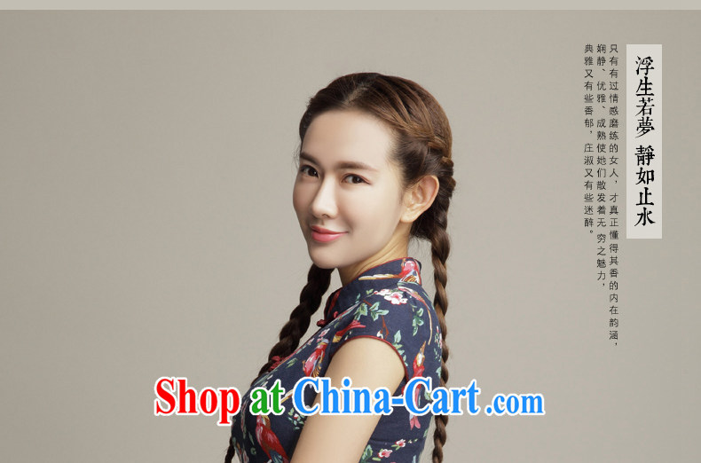 Bong-amphibious Ori-colored the 2015 summer new retro cotton the cheongsam stylish stamp cultivating cheongsam dress DQ 1505 fancy XXL pictures, price, brand platters! Elections are good character, the national distribution, so why buy now enjoy more preferential! Health
