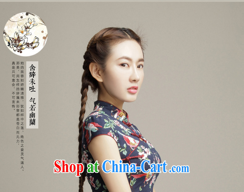Bong-amphibious Ori-colored the 2015 summer new retro cotton the cheongsam stylish stamp cultivating cheongsam dress DQ 1505 fancy XXL pictures, price, brand platters! Elections are good character, the national distribution, so why buy now enjoy more preferential! Health