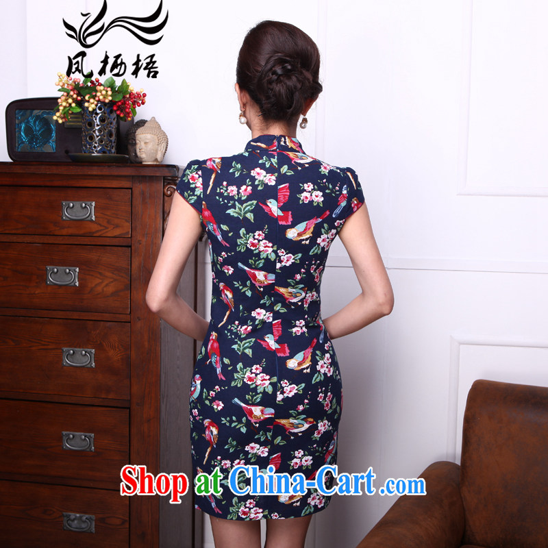 Bong-amphibious Ori-colored the 2015 summer new retro cotton the cheongsam stylish stamp duty cultivating cheongsam dress DQ 1505 XXL suit, Bong-amphibious and, shopping on the Internet
