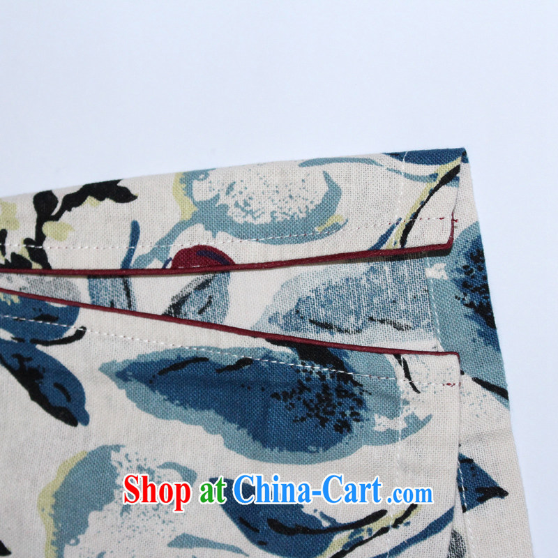 Bong-amphibious Ori-flowers, 2015 new summer dresses retro cotton Ma Sau San stamp cheongsam dress DQ 1508 XXL suit, Bong-amphibious and, to shopping on the Internet