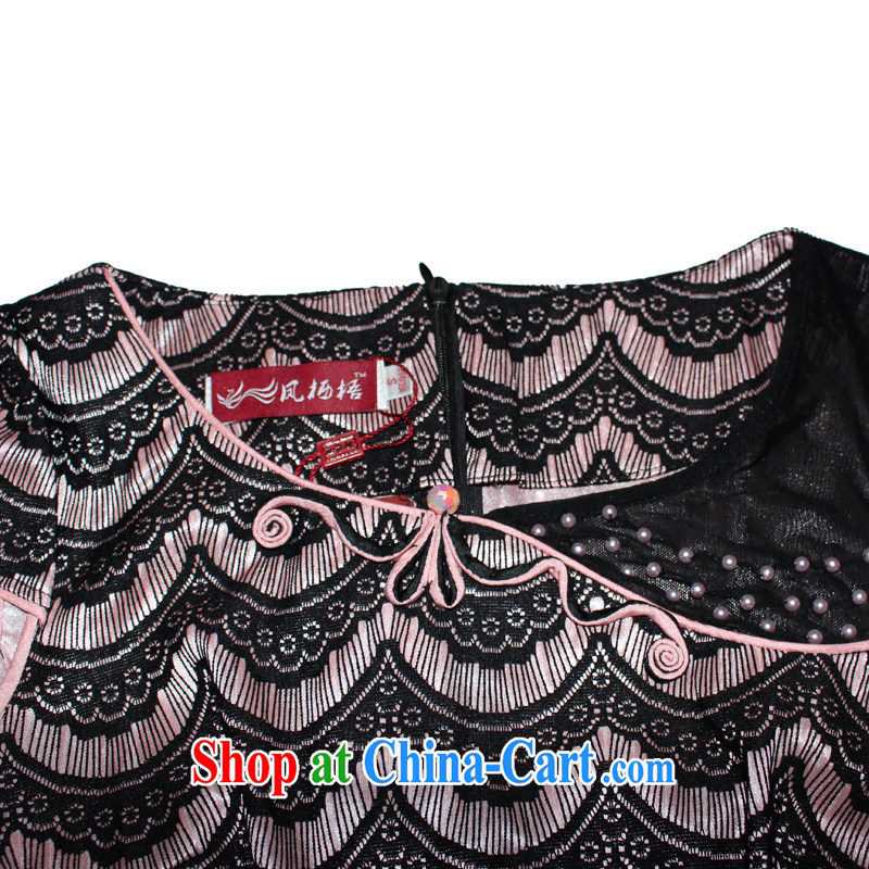 Bong-amphibious Ori-kam-summer 2015 new improved cheongsam lace stitching cultivating charisma cheongsam DQ 1511 pink XXL, Bong-amphibious and, shopping on the Internet