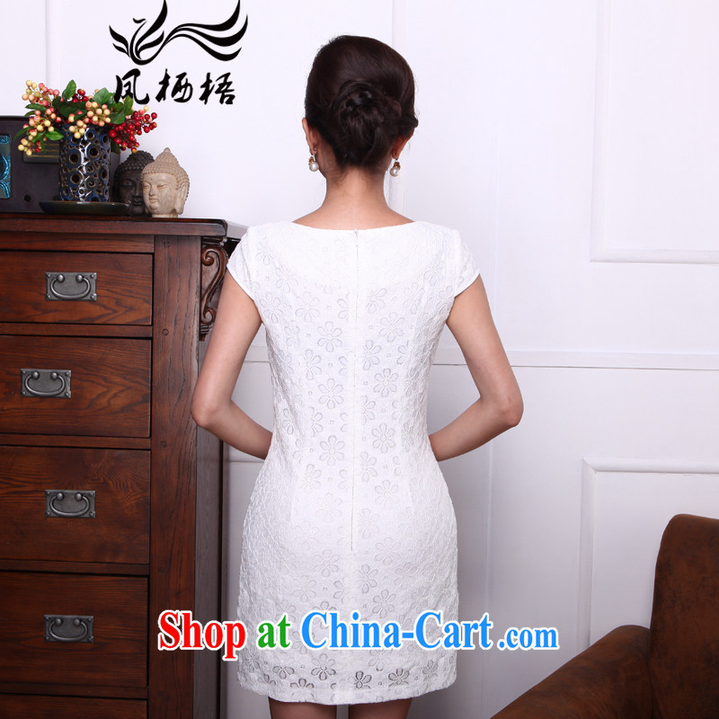 Bong-amphibious Ori-pixel white summer 2015 new, improved cheongsam style beauty lace on collar cheongsam dress DQ 1517 white XXL, Bong-amphibious and, shopping on the Internet