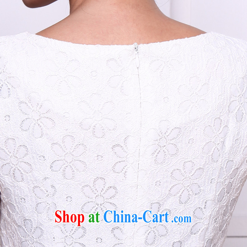 Bong-amphibious Ori-pixel white summer 2015 new, improved cheongsam style beauty lace on collar cheongsam dress DQ 1517 white XXL, Bong-amphibious and, shopping on the Internet