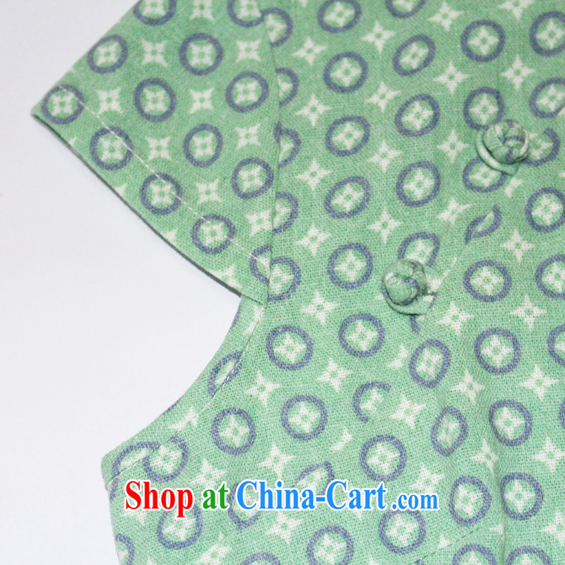 Bong-amphibious Ori-star Dream summer 2015 new retro style dresses cotton cultivating the stamp cheongsam DQ 1519 green XXL, Bong-amphibious and, shopping on the Internet