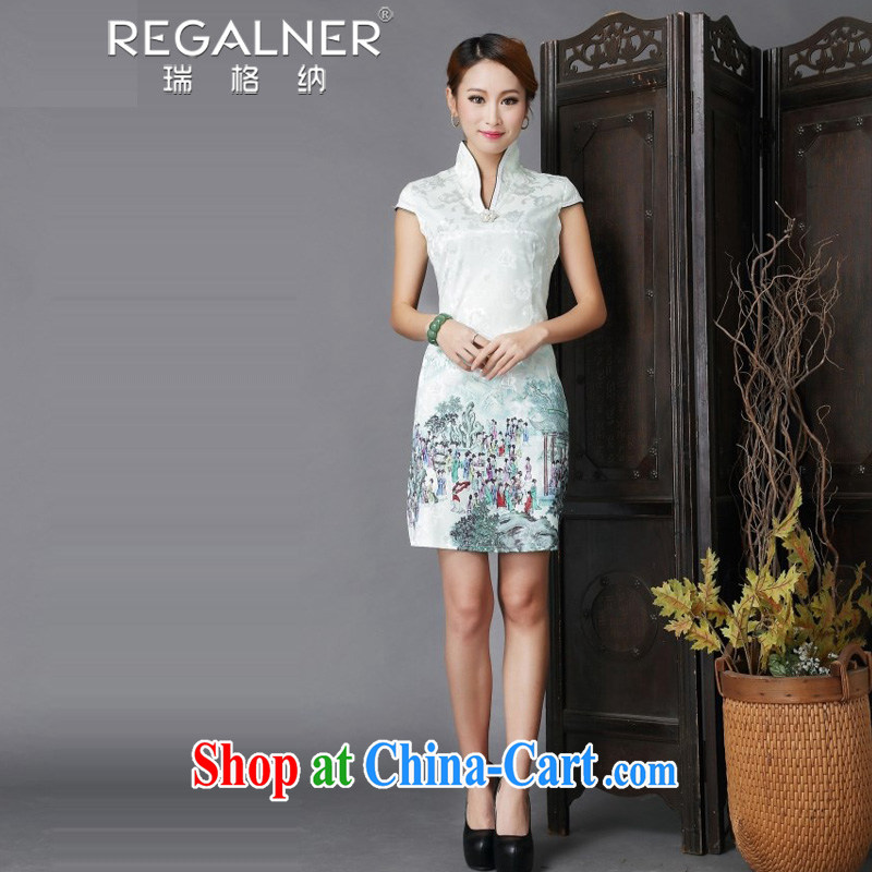 Ryan, the 2015 national style in a new, Chinese style improved Daily Beauty sexy cheongsam dress light green, Ryan Wagner (REGALNER), shopping on the Internet
