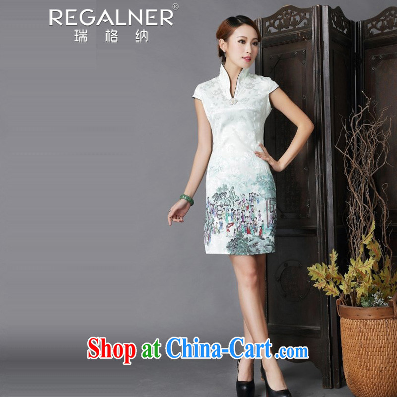 Ryan, the 2015 national style in a new, Chinese style improved Daily Beauty sexy cheongsam dress light green, Ryan Wagner (REGALNER), shopping on the Internet