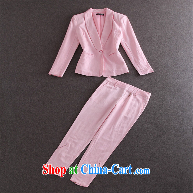 Ya-ting store spring 2015 new female American casual jacket + 9 direct and trouser press the Commission the high-quality Kit trousers pink L, blue rain bow, and, shopping on the Internet