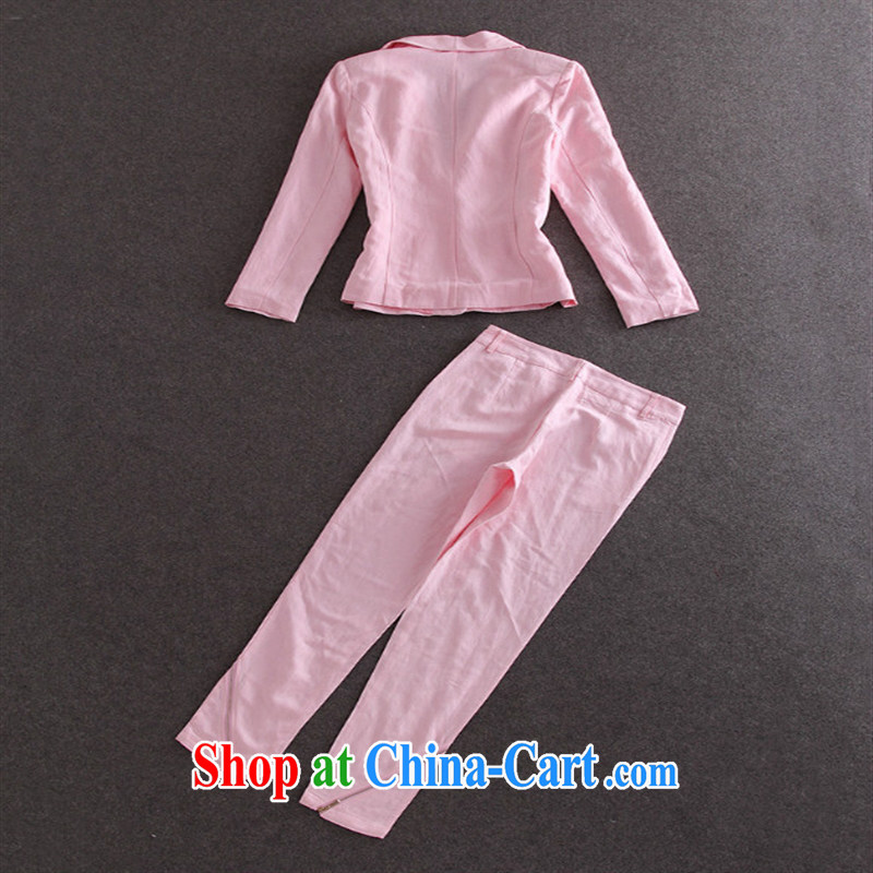 Ya-ting store spring 2015 new female American casual jacket + 9 direct and trouser press the Commission the high-quality Kit trousers pink L, blue rain bow, and, shopping on the Internet