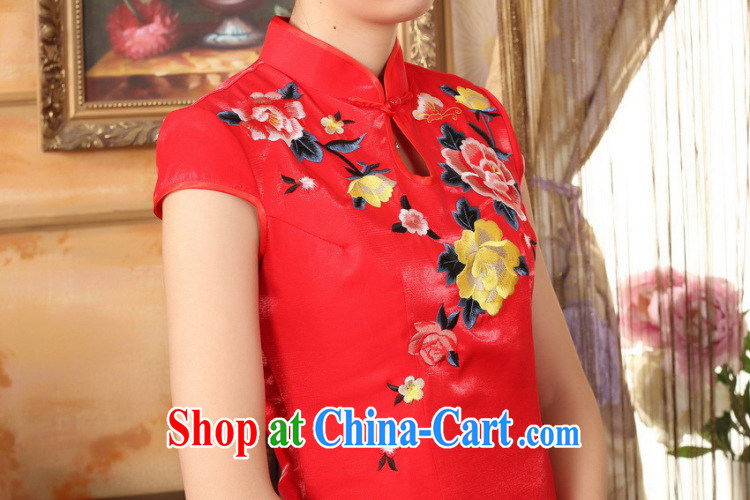 Jing An outfit, Ms. Tang red embroidery cheongsam dress beauty graphics thin elegance dress long cheongsam red 2 XL pictures, price, brand platters! Elections are good character, the national distribution, so why buy now enjoy more preferential! Health