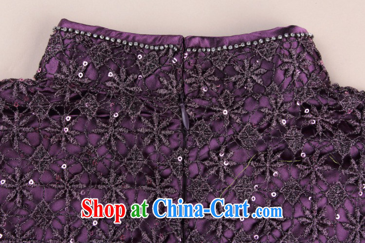 Take the dresses summer new manually set drill Chinese improved cheongsam, style water-soluble lace improved cheongsam dress purple 3XL pictures, price, brand platters! Elections are good character, the national distribution, so why buy now enjoy more preferential! Health
