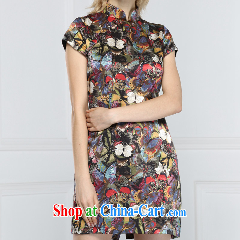 Tsutomu Hata pheasants cheongsam dress Old Shanghai style 2015 spring and summer fresh taste silk stamp pack and qipao L, pheasants feathers, and shopping on the Internet