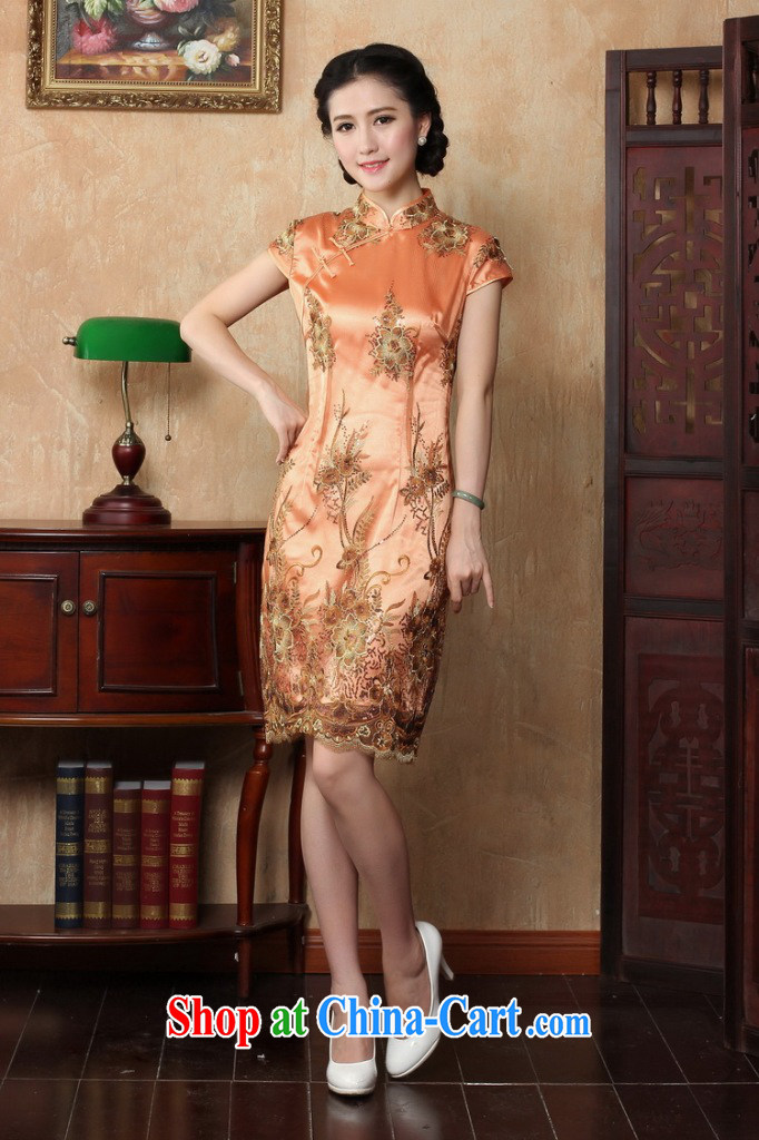 spend the summer wear cheongsam dress new Chinese improved the collar lace beauty short dresses and elegant and stylish dresses dress as shown color XL pictures, price, brand platters! Elections are good character, the national distribution, so why buy now enjoy more preferential! Health
