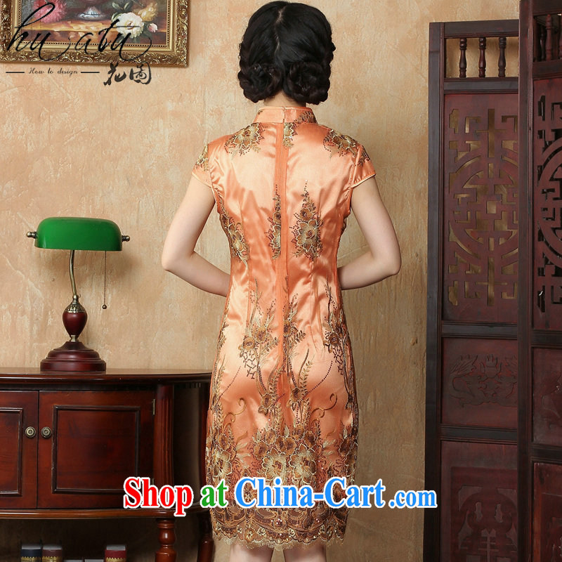 spend the summer wear cheongsam dress new Chinese improved the collar lace beauty short dresses and elegant and stylish cheongsam dress as shown color XL, spend figure, shopping on the Internet