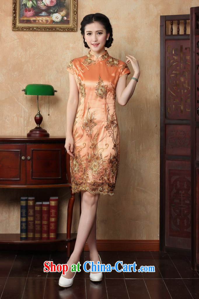 Bin Laden smoke-free summer cheongsam dress new Chinese improved the collar lace beauty short cheongsam elegant and stylish dresses dress shown in Figure 3XL pictures, price, brand platters! Elections are good character, the national distribution, so why buy now enjoy more preferential! Health
