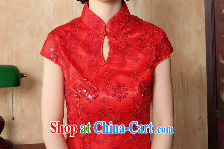 Take the red bridal wedding dress dresses summer female Chinese antique flower embroidery short improved cheongsam-Noble red 2 XL pictures, price, brand platters! Elections are good character, the national distribution, so why buy now enjoy more preferential! Health