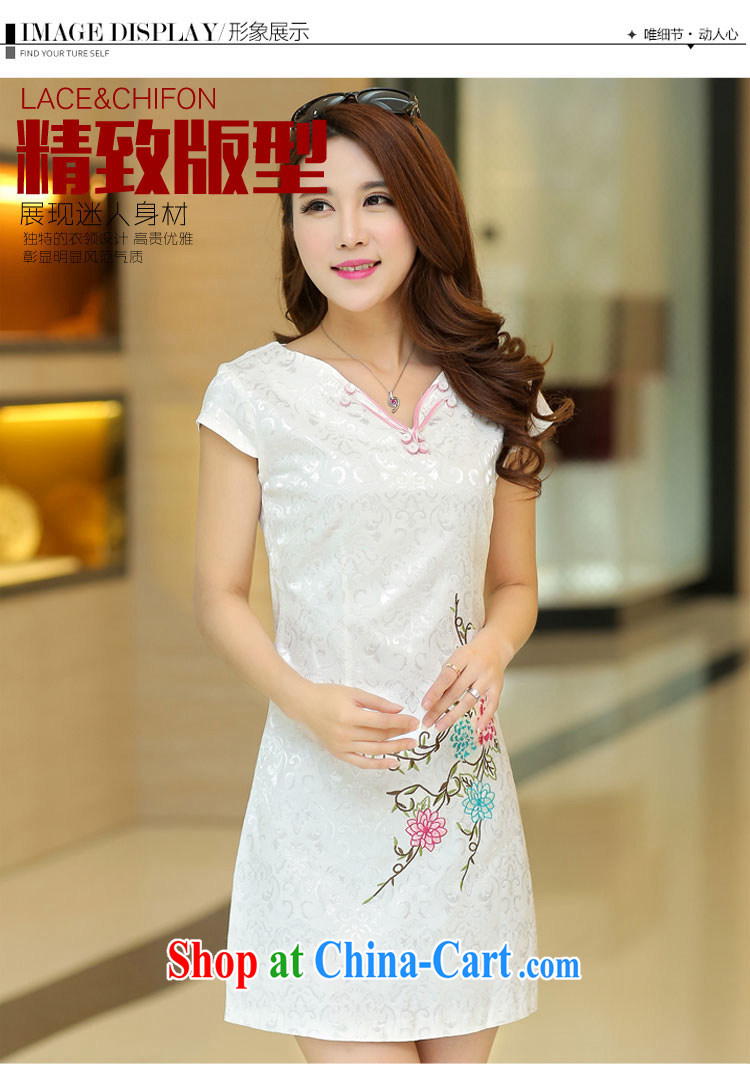 2015 spring and summer new cheongsam dress stylish and refined antique cheongsam dress short, daily style dresses female Chinese XC 1507 white XL pictures, price, brand platters! Elections are good character, the national distribution, so why buy now enjoy more preferential! Health