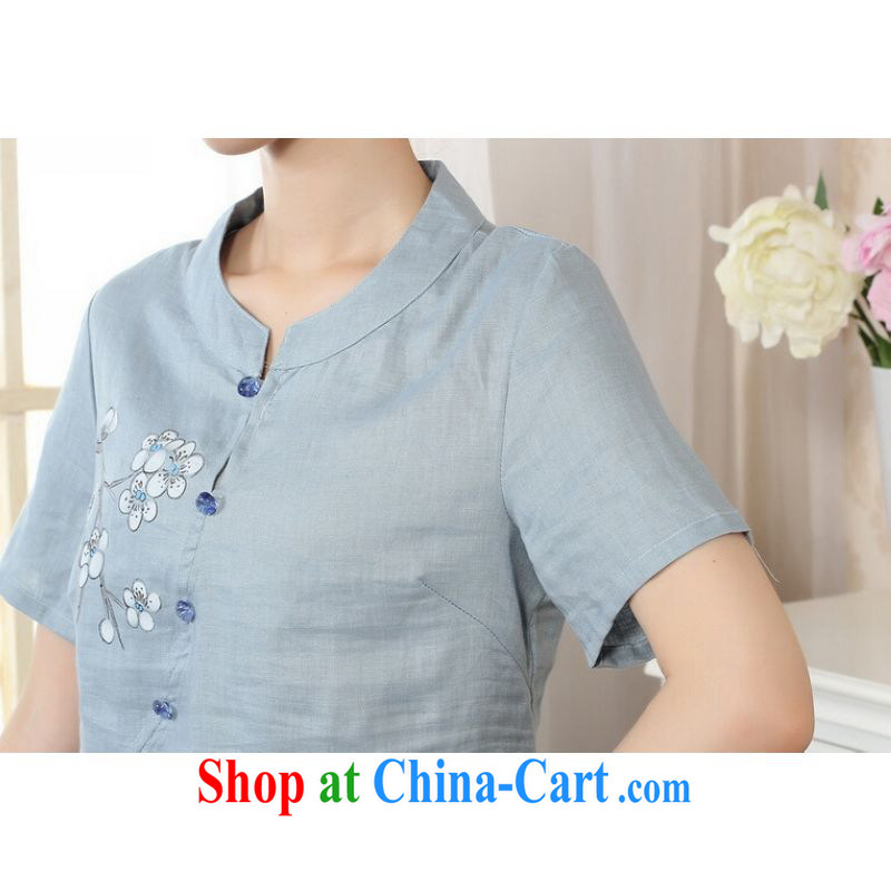 And Jing Ge female Tang Women's clothes summer wear T-shirt with a tight hand-painted cotton the Chinese Han-female improved picture color 2 XL, Miss Au King pavilion, shopping on the Internet