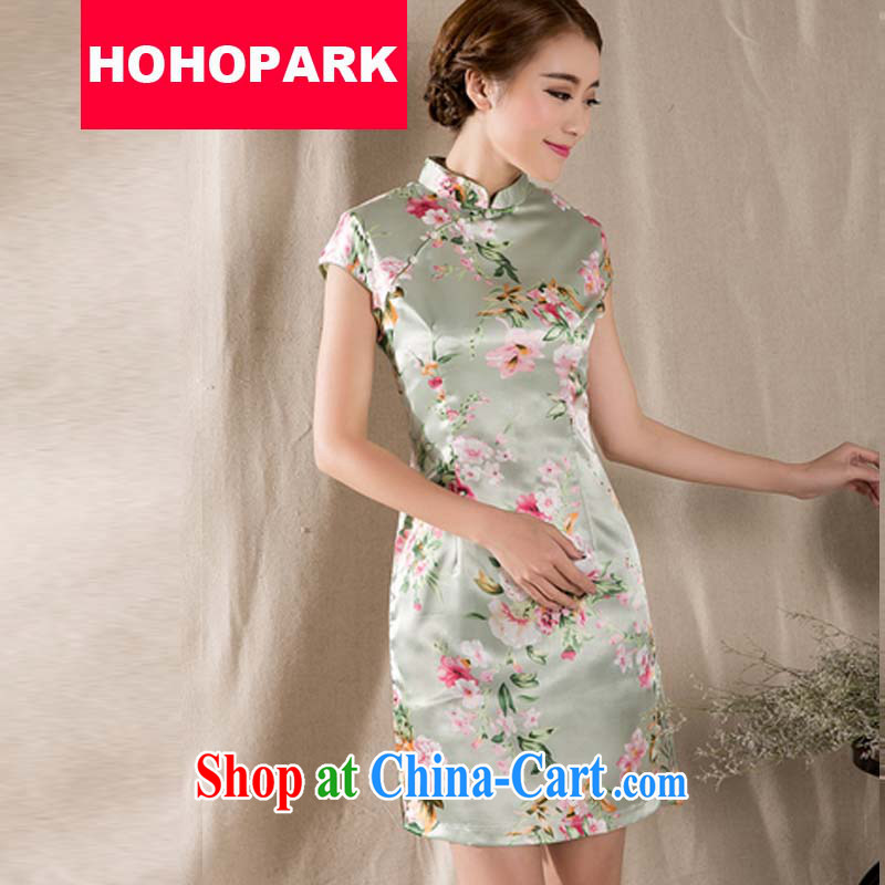 Summer 2015 new tray snap stamp arts and cultural Ethnic Wind improved antique cheongsam dress China wind female Z 1215 XXL suit, HOHOPARK, shopping on the Internet