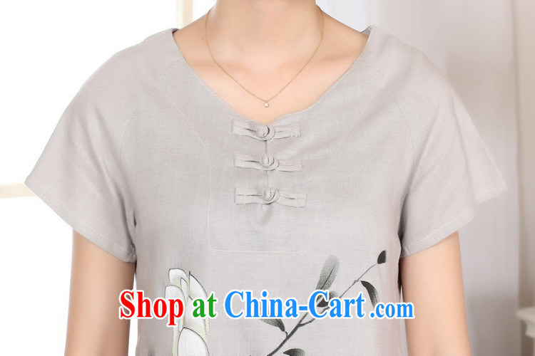 And Jing Ge female Tang Women's clothes summer T-shirt, for a tight hand-painted cotton the Chinese Han-female improved A 0072 - A light gray L pictures, price, brand platters! Elections are good character, the national distribution, so why buy now enjoy more preferential! Health