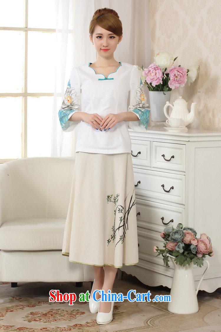 And Jing Ge female Tang Women's clothes summer clothes acted for a tight hand-painted cotton the Chinese Han-female improved white M pictures, price, brand platters! Elections are good character, the national distribution, so why buy now enjoy more preferential! Health